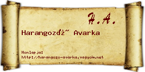 Harangozó Avarka névjegykártya
